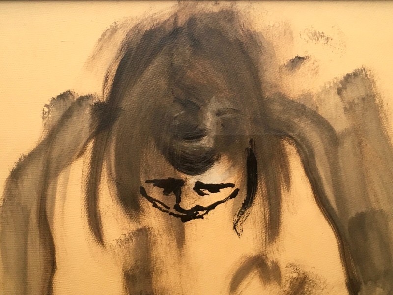 Original 1965 Angelo Vadala Figure Hands Painting & Self Portrait Drawing Signed gallery
