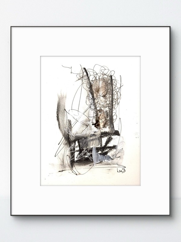 Original Abstract Expressionism 9×12 Charcoal Paper Handmade Signed Fine Art 20
