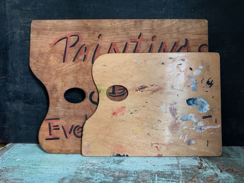 Vintage wooden artist palette Wall decor Painter Painting Acrylic antique Wood