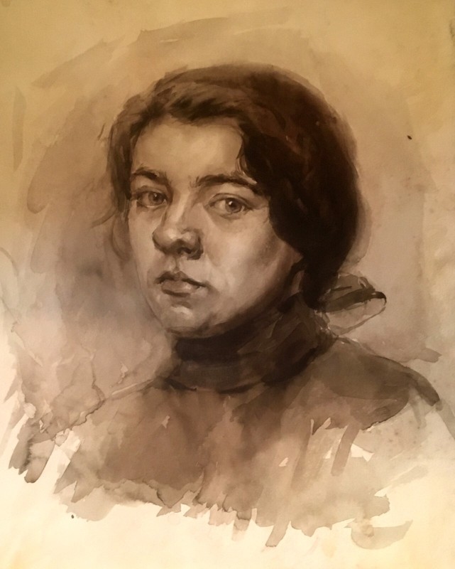 Watercolor Painting Unframed Portrait of a Girl Palazhchenko I Artwork Art n684
