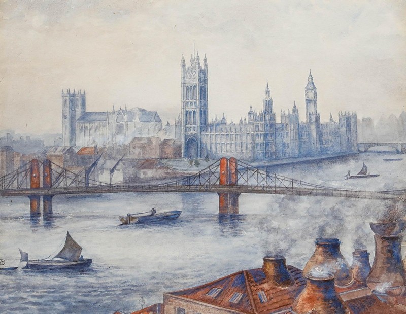 Early 20th Century Watercolour – The Palace of Westminster