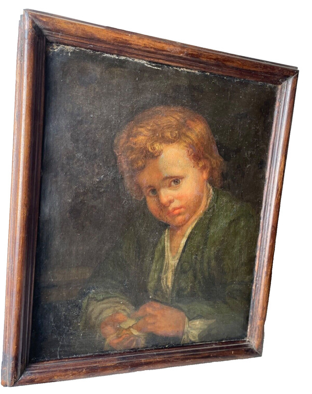Circle of Jean Baptiste GREUZE - Antique French Old Master Oil - Study of a Boy gallery