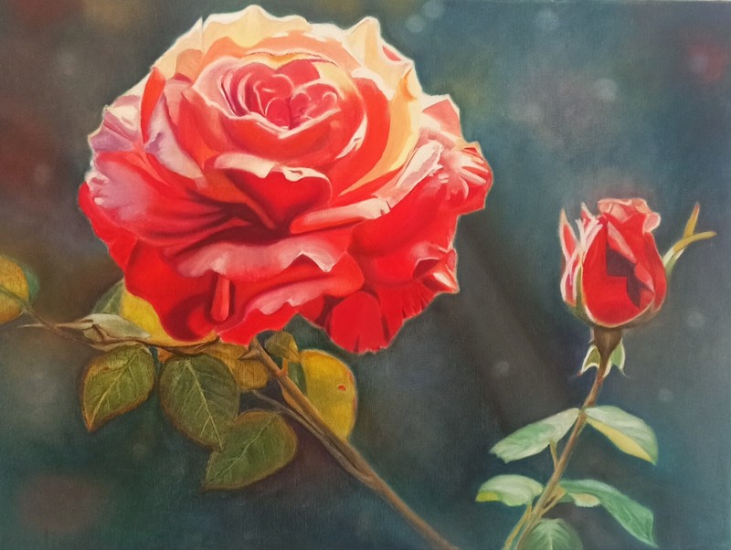Oil painting «Crossed by the sun». Artist Povalinskaya, Ukraine. 2024. 23,6*31,5