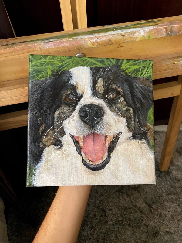 Custom Pet Portrait Painting Personalised Pet Portrait 20x20cm