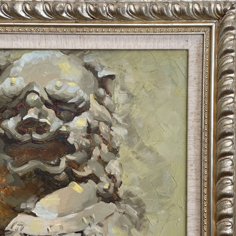 Foo Dog Expressionist Framed Oil Painting (Signed) gallery