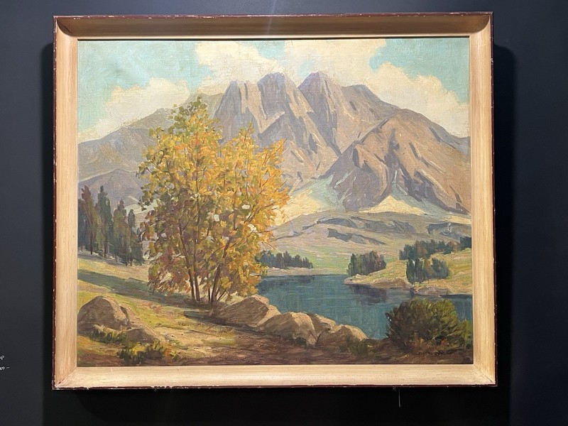 Nice Antique California Sierra Mountains & Lake Painting Eugene Dunlap, 24”x29.