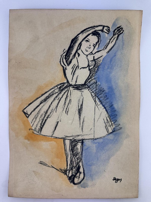 Edgar Degas COA Art Painting Original Drawing Vintage Signed