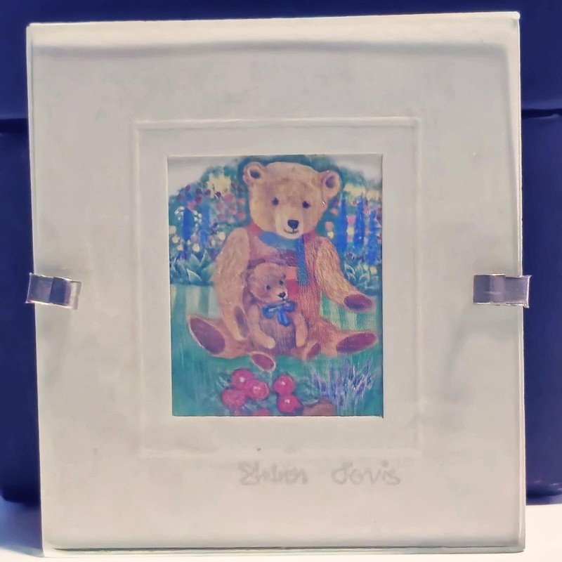 SHARON JERVIS SET OF 4 MINIATURE BEAR PRINT WATERCOLOR COLLECTION ACRYLIC FRAMES gallery