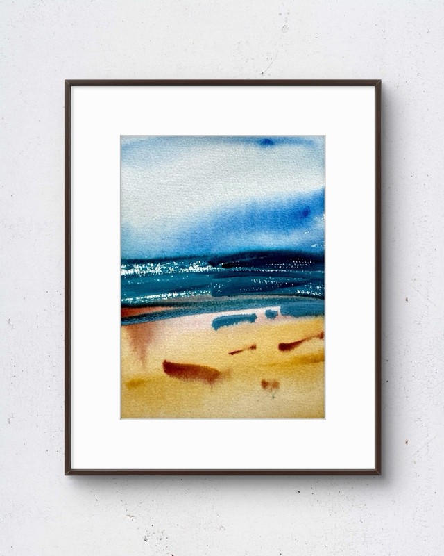 Lake Study No.11 5×7 Watercolor Painting Landscape Fine Art Home Decor