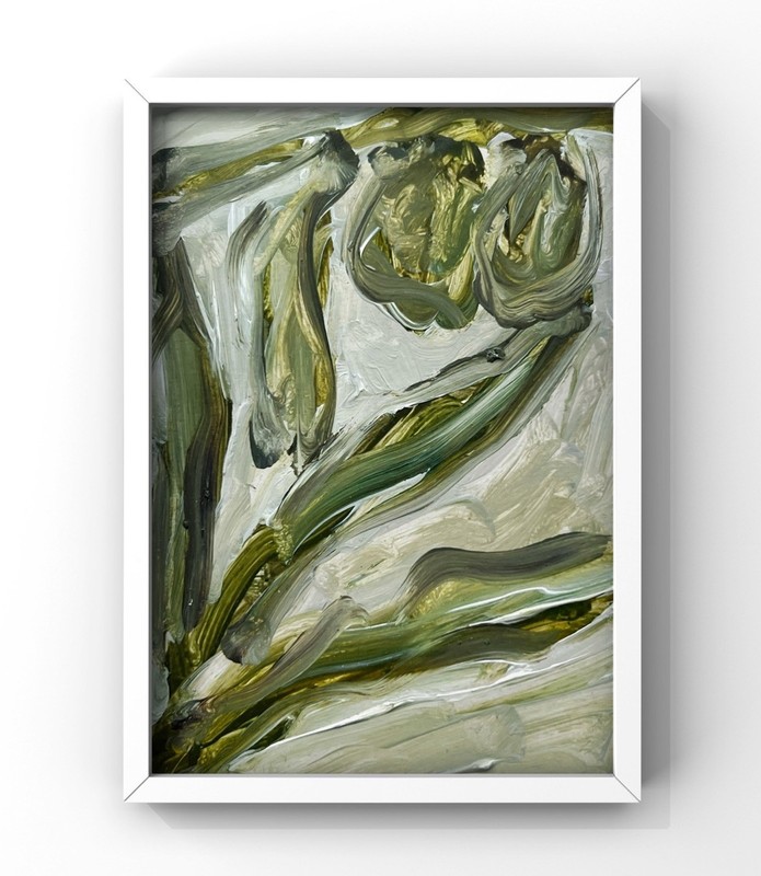 Mediterranean Olive Branch Wall Art Mini Framed Neutral Home Decor 4×6”