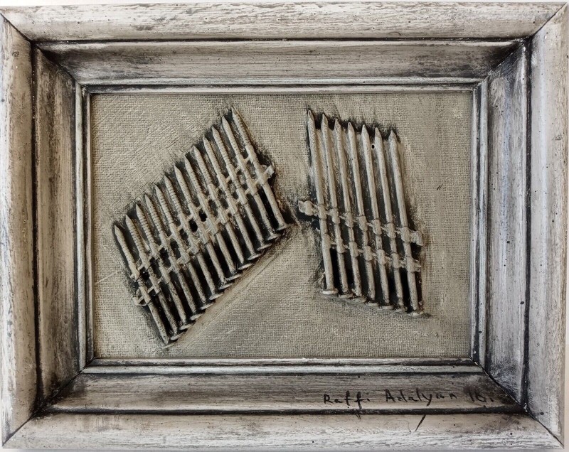 Mixed Media Art/Composition Nails/Painting/Armenian Listed Artist/2018