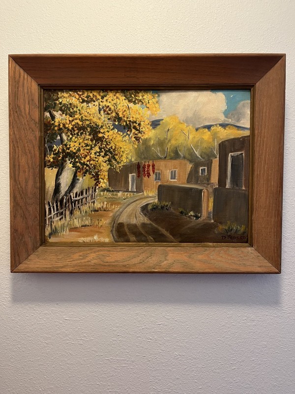 Original Vintage Traditional New Mexico Fall Landscape Painting by Donna Jensen