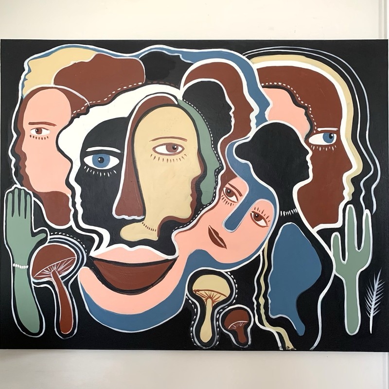 Original Contemporary Painting on Canvas “Family Trip” 48×60” Art by Chip Ghigna