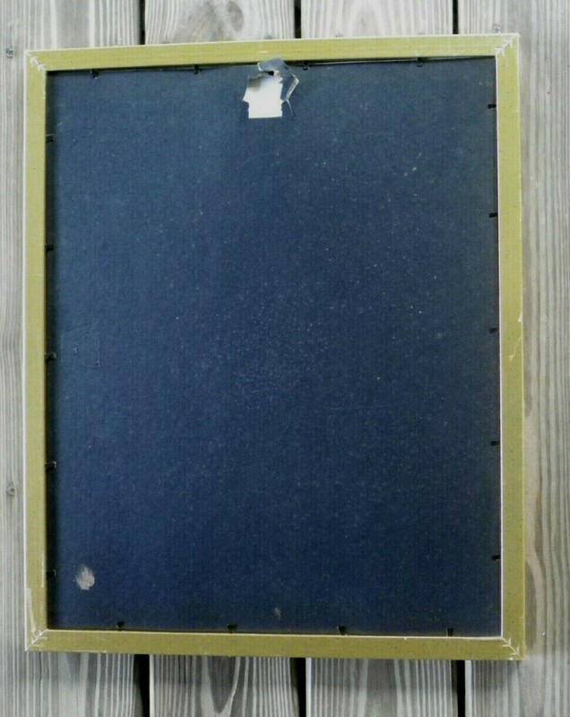 21 1/2" x17 1/2" Framed Watercolor-Woman in Teal Carnival Mask-Signed Etts?-1983 gallery