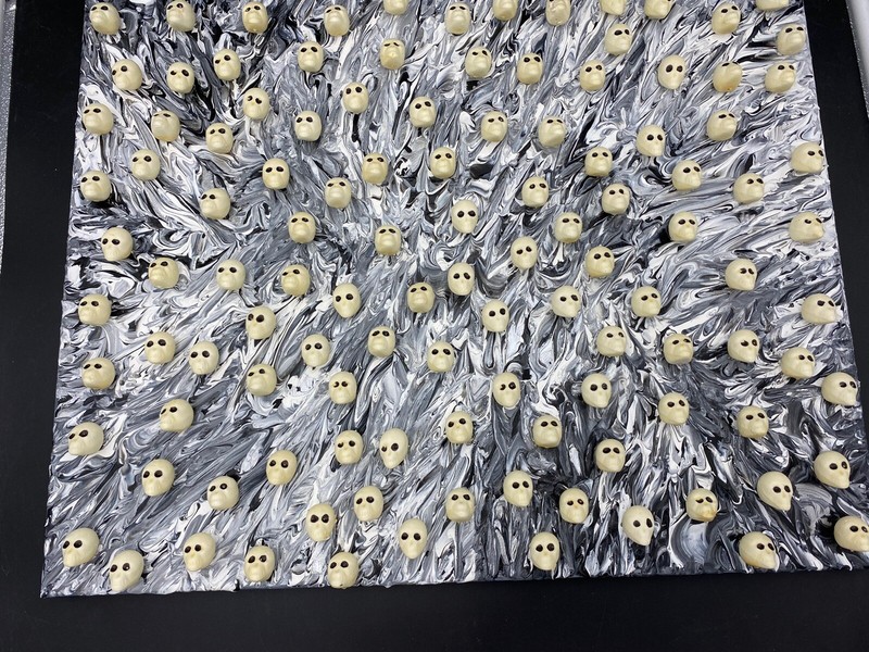 Original Painting Art By Aaron Goodwin 1/1 Canvas 16×20 Skulls Many