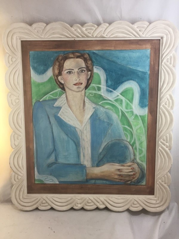 Orig. signed Moira Wallace Fashion Portrait Painting Couvoisier Gallery Couroc