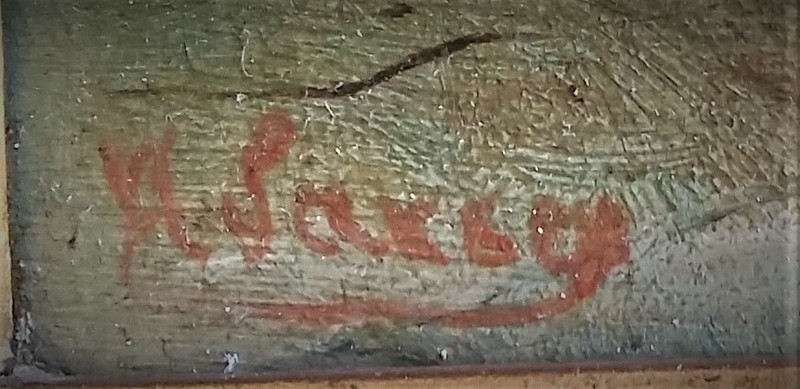 Listed Danish Artist - H. Savry (19th.C.) O/P - 4"x 6" Signed gallery