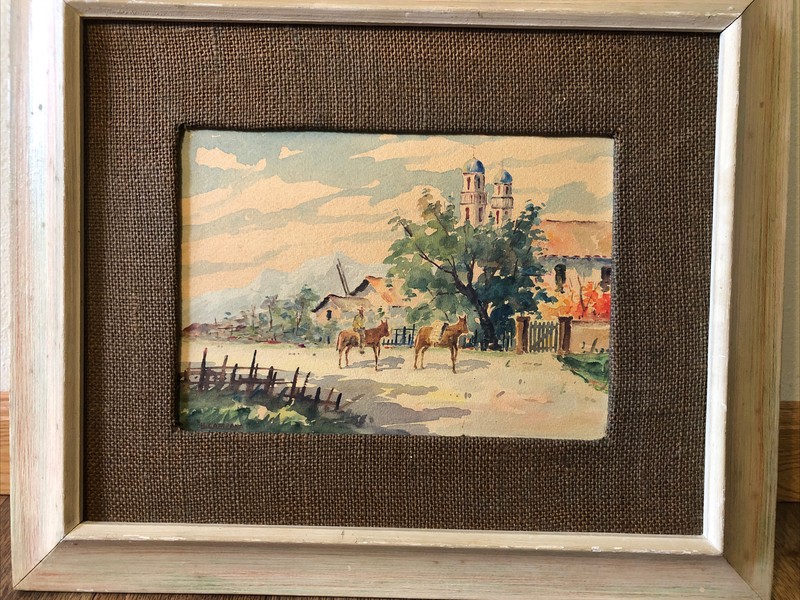 Original H. Campana Mid Century Watercolor Painting 8″ By 11″