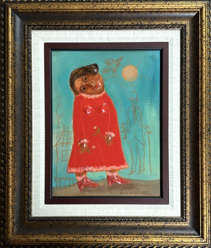Mark Kanovich original terracotta painting on wood “red willow”