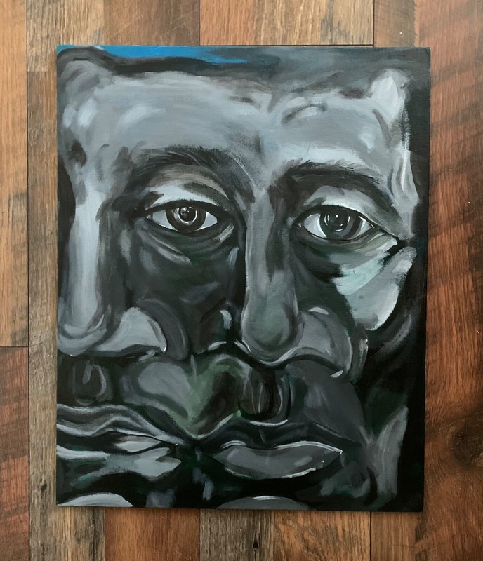 original painting. Storm on Mt. Siamese. 2023, MMS. 20″x 15″
