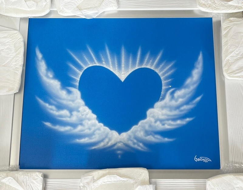 NEW UNIQUE Painting Michael Godard “Hearts of Hope» 2020 Acrylic On Canvas COA