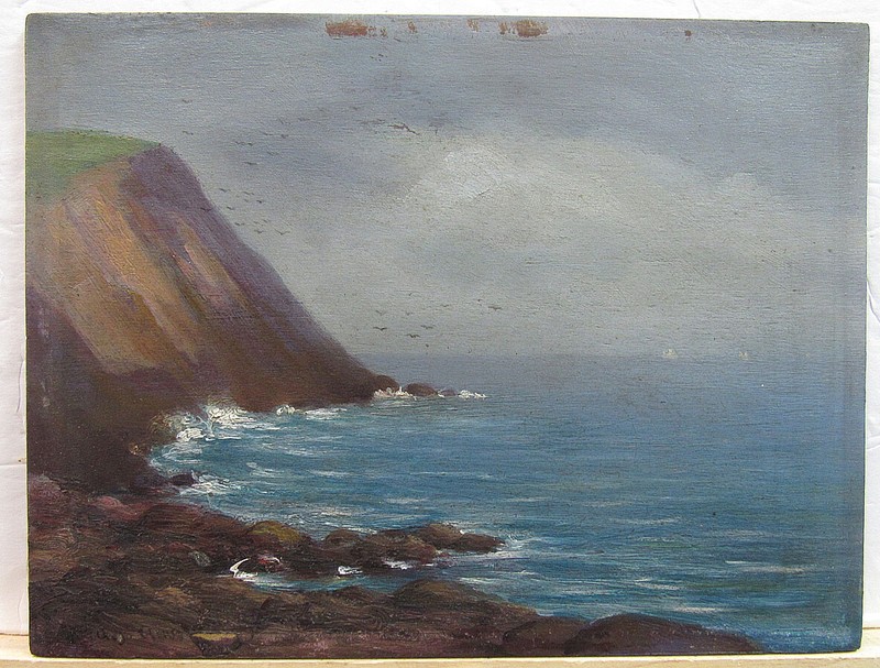 William AJ Claus 1880s Ptg Monhegan Headlands Listed Maine, Massachusetts Artist gallery