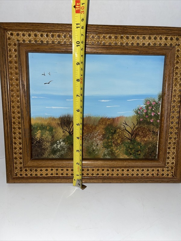 Oregon Coastline Painting Landscape Oil 8x10” Signed Ornate Wood Framed 13x11” gallery