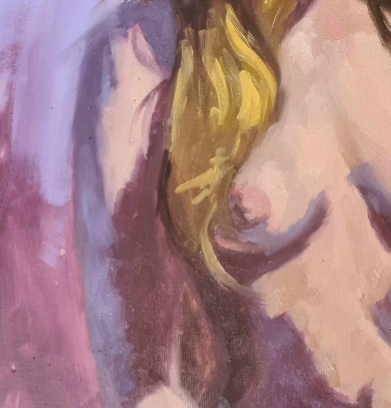 PAINTING - NUDE - EROTIC - EXPR - REALISM - UNIQUE - oil on canvas 70 x 50cm gallery
