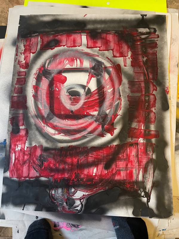 Painting art new Ody West “Chicken” graffiti acrylic spray paint original 22×28