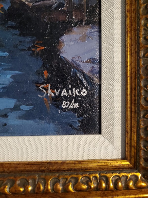 Viktor Shvaiko Giclee H/E on Canvas (Last Light in Venice) L/E #87/200 Beautiful gallery
