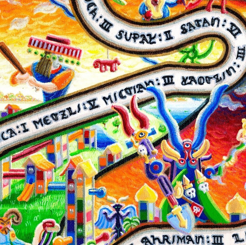 Original Painting Ian Young Ouija Board Game Art Dice Card Canvas Magic Mirror gallery