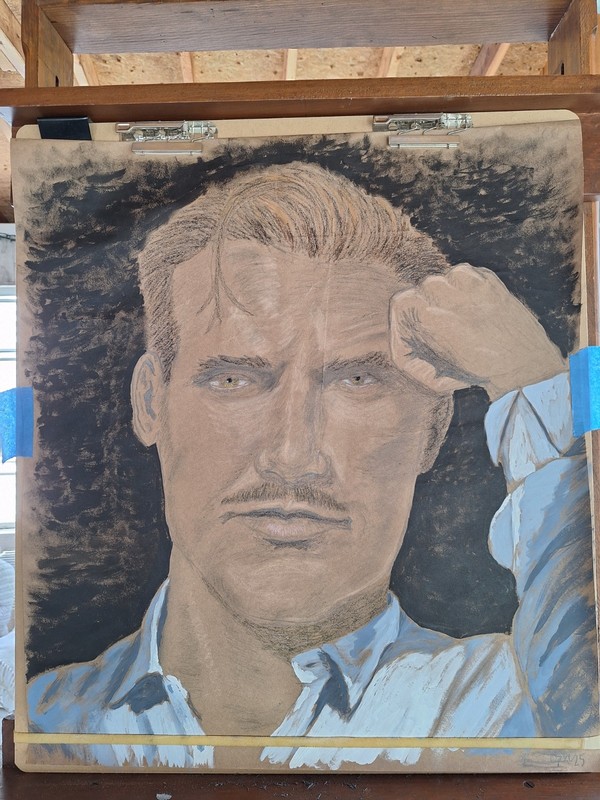 Original 2025 Hand-painted Portrait Male Hollywood Hunk Douglas Fairbanks, Jr