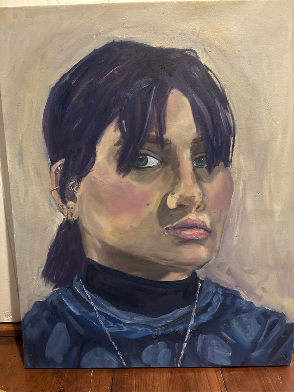 Original Art Portrait Study Light And Shadow Study Large Work Human