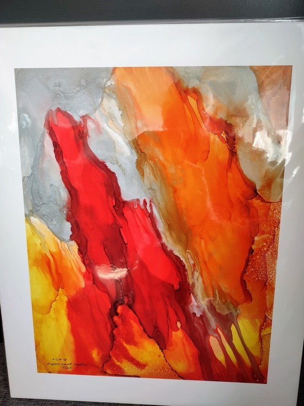 Painting "Fused by Fire" alcohol ink 11"x14" print limited edition (4 of 25) gallery