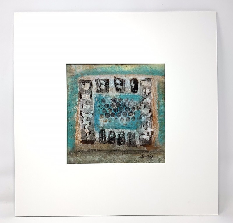 Original~Artisan Made~Encaustic Painting~Monotype~Matted~Signed~Free Shipping