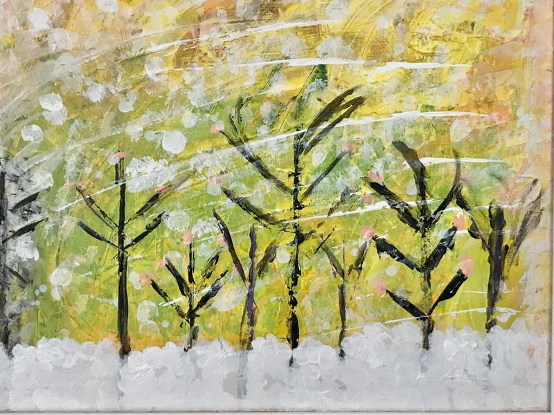 16X20 ACRYLIC PAINTING ON CANVAS A NEW ERA OF REFRESHING ART BY DAIS