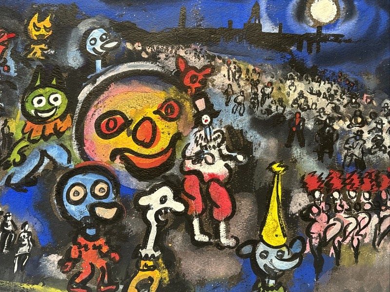 Mid Century Painting Expressionist Abstract Antique 1940’s Charles Schucker NY gallery