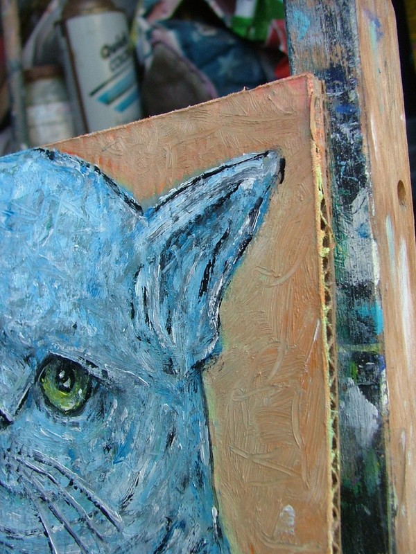 FEED ME NOW, look original 8x10 NEW card panel oil painting by Crowell gallery