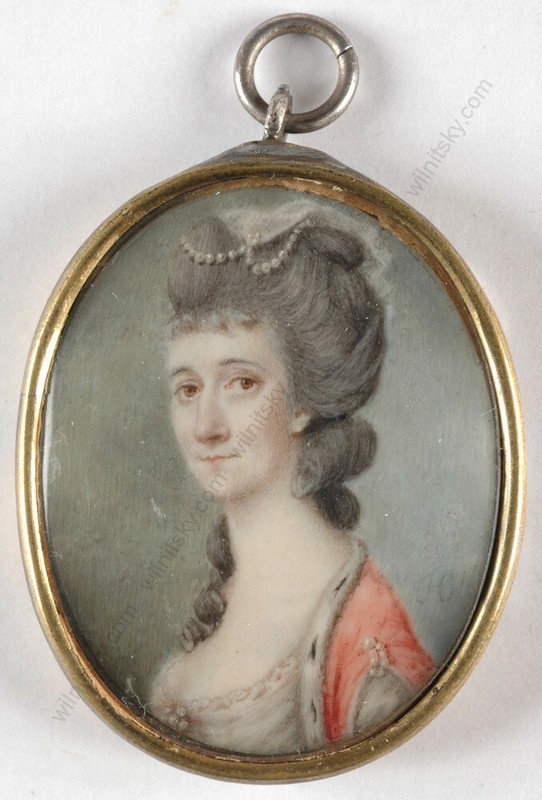 Mrs Diana Hill (active 1775-1844) «Portrait of an aristocratic lady», miniature,
