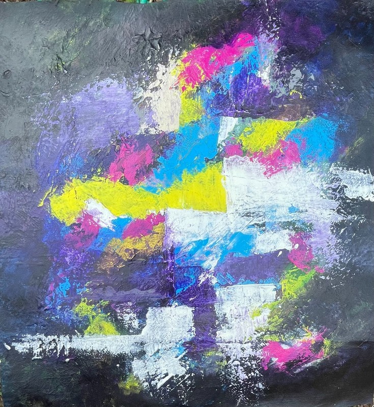 Original Art "Keen" 14x16 Canvas Expressionism Abstract Design Home Art gallery