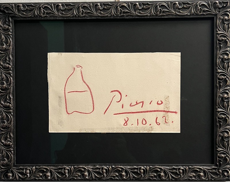 Pablo Picasso (1881 – 1973) «The Bottle» Red Crayon Estate of Gallery Owner COA