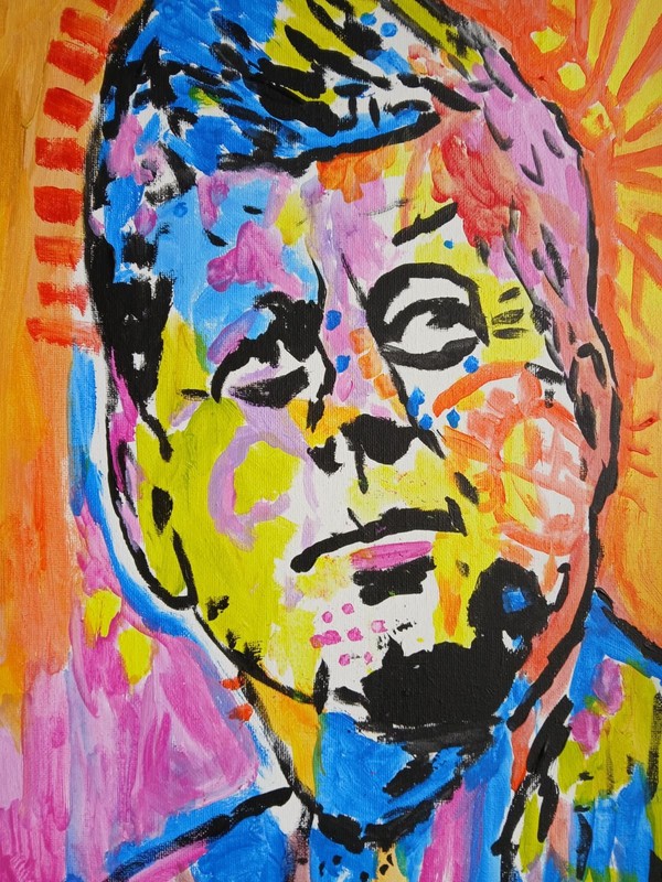 Expressionism/Abstract President JFK 12x16 Hand Made one of a kind Art Painting gallery