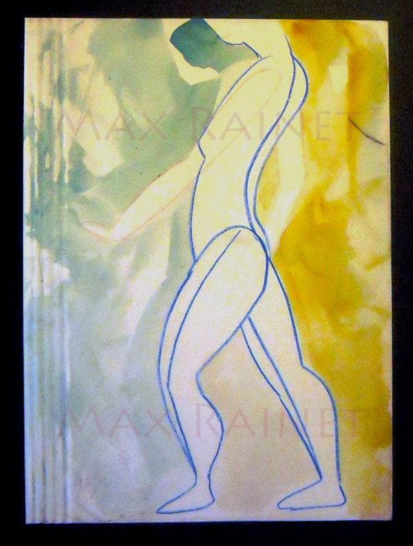 «Movement Dance Free Form» ORIGINAL DRAWING PAINTING Nude Figure ABSTRACT Signed