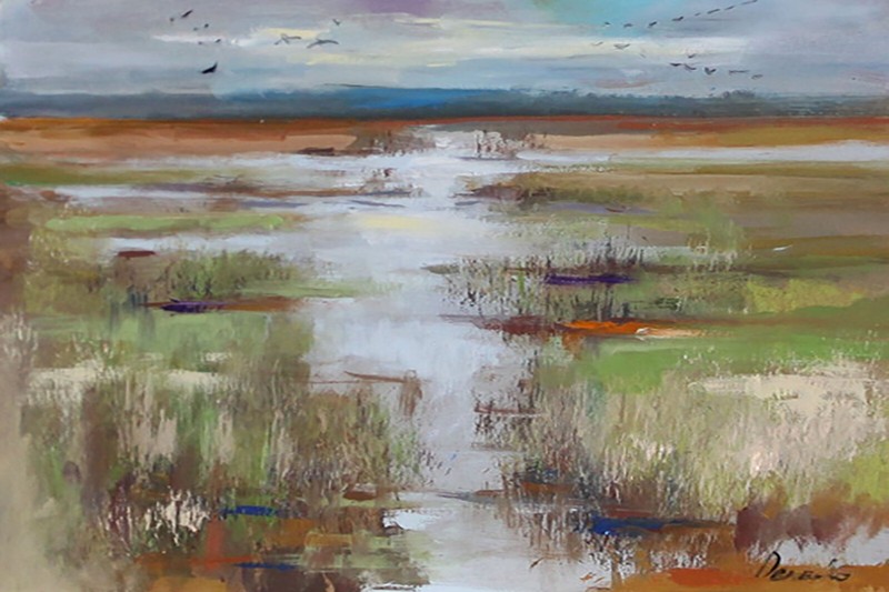 UKRAINE LANDSCAPE Oil painting contemporary 8×12 UKRAINE