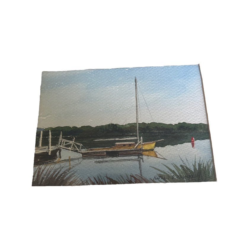 Watercolor of the River By Natalie S Thompson Picture 5x7 Frame 12x10 gallery