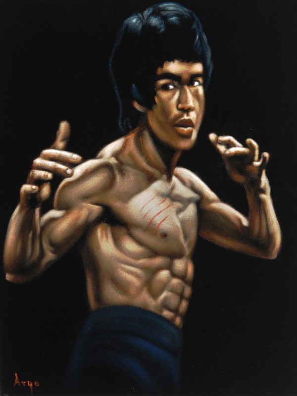 Bruce Lee by Argo, size 18×24, oil on black velvet
