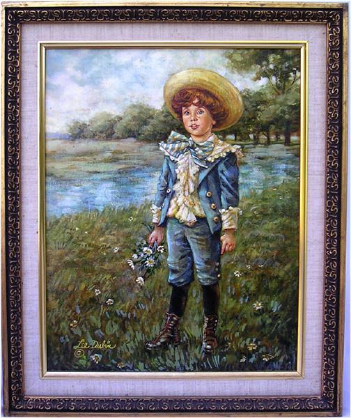 Victorian Brother Blue Boy by Lee Dubin Original Framed Oil Painting gallery