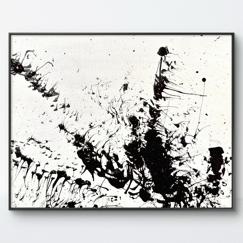 SAMATOWIC Original Abstract Expressionism 8×10 Black White Signed Wall Art 121