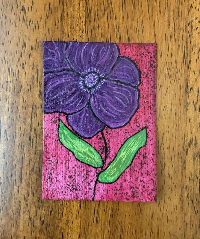 ACEO Original Acrylic Flower Paintings (Set Of 2) 2.5 x 3.5 ~ Bloom’n 1 & 2 gallery