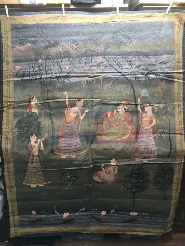 49inx65in Religious Hindu Radha Krishna Pichwai handmade painting art on cloth